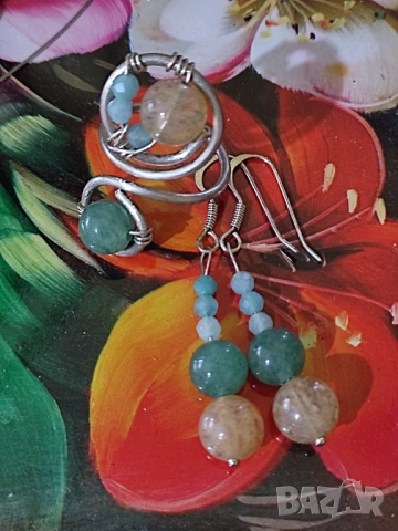 Комплект пръстен и обеци 