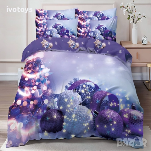 Двулицево коледно спално бельо (Реално изображение), 6 части - Модел WS17140