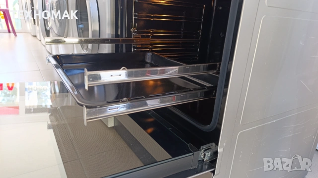 Свободностояща фурна AEG  с керамичен плот,  инокс широка 60 см. пуш бутони , снимка 9 - Печки, фурни - 54230522