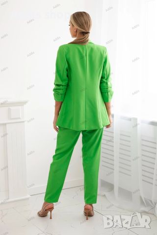 Елегантен дамски комплект сако и панталон, 4цвята , снимка 8 - Костюми - 45795956