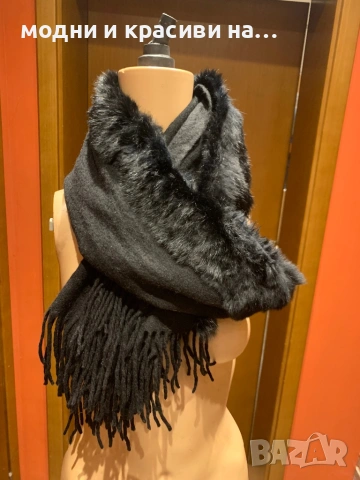 Голям кашмирен шал  с естествен косъм, снимка 9 - Шалове - 53168503