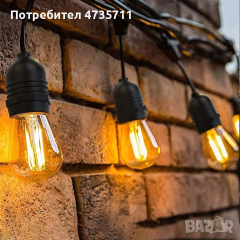 Кабел с фасунги, декоративно осветление, снимка 4 - Декорация за дома - 54089319