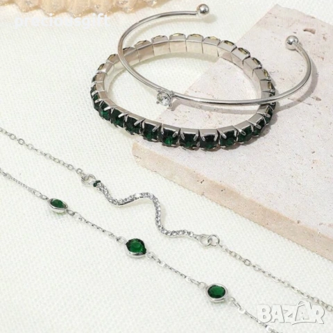 Комплект бижута - 4 броя гривни, наличен в 2 цвята - злато или сребро, снимка 10 - Гривни - 52913392