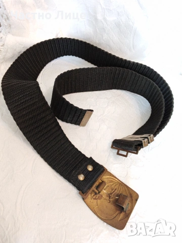 Рядък Български Оригинален Параден Соц Пожарникарски Колан 1970те г с бронзова катарама, снимка 2 - Антикварни и старинни предмети - 53961139