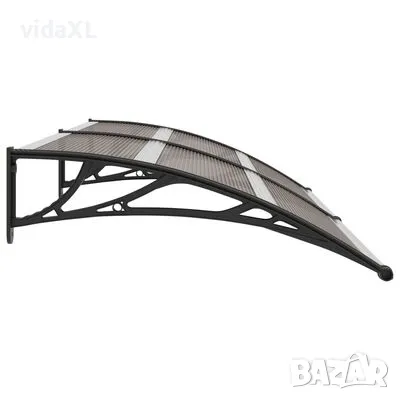 vidaXL Навес за врата, черен, 200x100 см, PC (SKU:45635), снимка 2 - Градински мебели, декорация  - 48301283