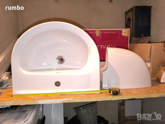 Продавам в комплект порцеланова мивка с конзола „Ideal Standart“  55см с конзола , снимка 3 - Мивки - 51631779