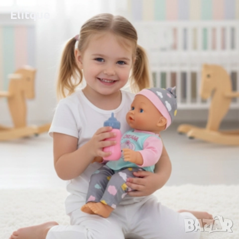 Кукла бебе 12 инча, която яде, пие и пишка – забавление и грижа за всяко дете, снимка 3 - Кукли - 52844368