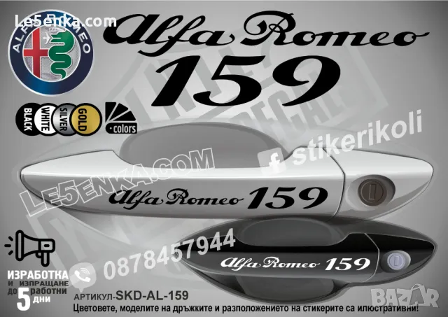 Alfa Romeo стикери за дръжки SKD-AL-01, снимка 7 - Аксесоари и консумативи - 35640839