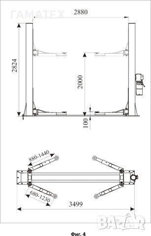 4 тона Подемник Solid Negel + анкери, 3+2 степенни рамена, снимка 2 - Подемници - 45131718