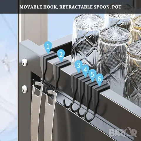 Поставка за сушене на съдове, 2 нива, отцедник за съдове за съхранение, снимка 2 - Аксесоари за кухня - 49668500