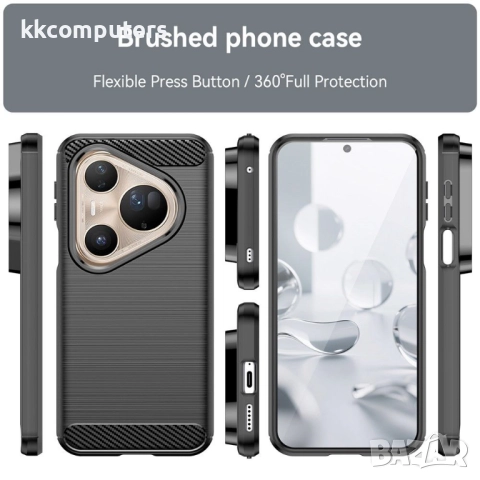Huawei Pura 80 Ultra Case WANLONFENG LS Series [Протектор в Комплекта] | TPU Калъф с Въглеродно Влак, снимка 6 - Калъфи, кейсове - 51961020