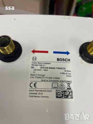 BOSCH ПРОТОЧЕН БОЙЛЕР TR1500TOR 5 T 1.8KW 5L, снимка 2 - Бойлери - 49107131