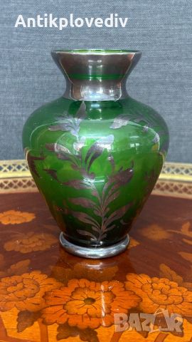 Кристална ваза Bohemia със сребро, снимка 1 - Вази - 45334554