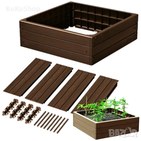 Леха-75.6х75.6х25 см./висока градинска леха/висока леха, снимка 2 - Други - 49976776