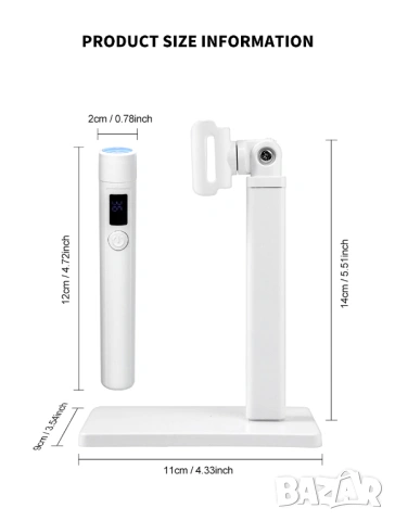 UV LED лампа за нокти, със стойка и 4 силиконови накрайника, снимка 3 - Продукти за маникюр - 54069371