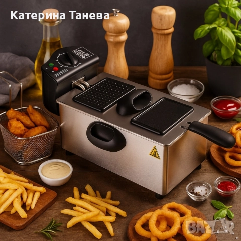 Електрически фритюрник Royalty Line RL-EFT2000, 3 литра, 2000W, снимка 2 - Фритюрници - 51647582