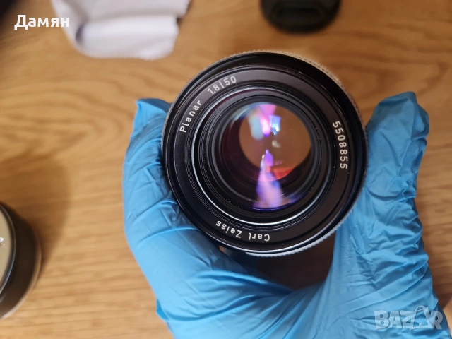 Обектив Carl Zeiss Planar 50mm f1.8 + адаптер QBM