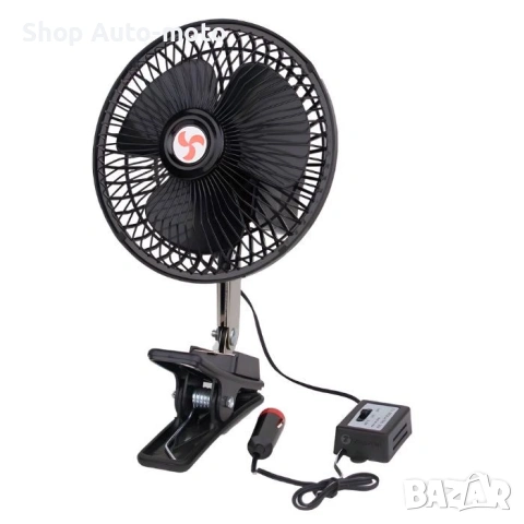 Вентилатор Automat-12V, Черен, С щипка