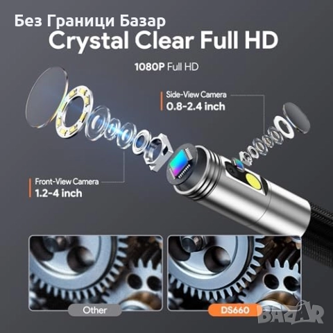 Нов DEPSTECH ендоскоп 210° с двойна камера, 5" екран и регулируемо осветление, снимка 6 - Друга електроника - 52775647