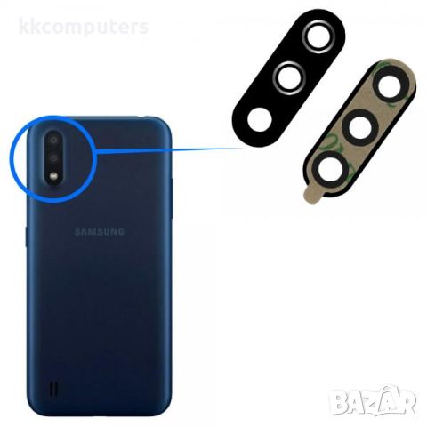 Стъкло камера за Samsung A01 (A013f) M01 Core 2020 / Черно / Баркод : 115393, снимка 1 - Резервни части за телефони - 46629397