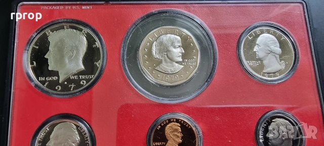 САЩ.
Пруф серия . Банкова капсула. Сан Франциско.
1977,78,79 година., снимка 7 - Нумизматика и бонистика - 49601605