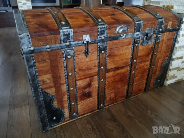 Стар дървен сандък/ракла/скрин, снимка 15 - Антикварни и старинни предмети - 52441208