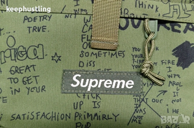 Мъжка Градска Спортна Раница Supreme Dark Olive Green Cordura, снимка 2 - Раници - 53930951