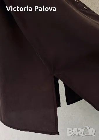 Копринена риза цвят кафе, снимка 11 - Ризи - 49732684