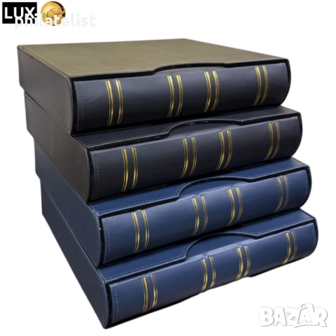 Папка с касета LUX , еко-кожа – GRANDE стандарт А4 , син цвят, снимка 8 - Нумизматика и бонистика - 51991199