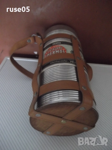 Термос за храна с кожен носач от соца нов, снимка 3 - Термоси - 52509302