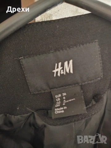 Дамско черно сако на H&M, снимка 4 - Сака - 53781820
