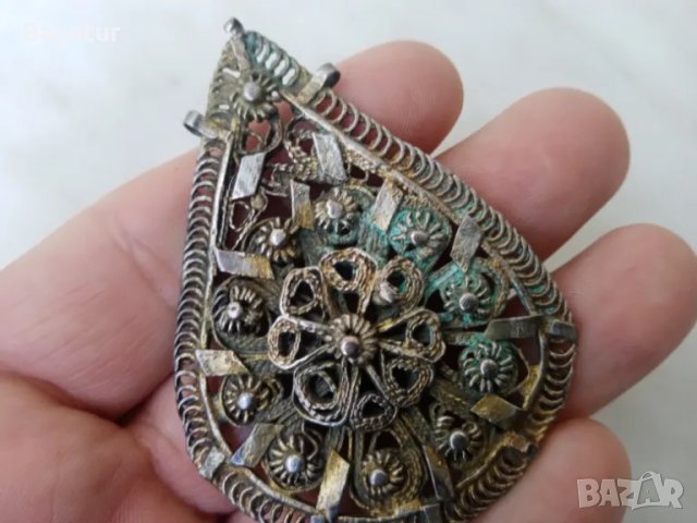 Възрожденски накит филигран,позлата,сачан,челник,гранулация , снимка 10 - Антикварни и старинни предмети - 50071667