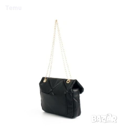 Дамска ватирана мека чанта в стилен дизайн и дръжка тип синджир, снимка 3 - Чанти - 46411654