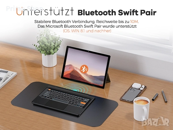 Doohoeek Bluetooth клавиатура за Surface Pro 7+/7/6/5/4/3 с подсветка , снимка 9 - Клавиатури и мишки - 53519753