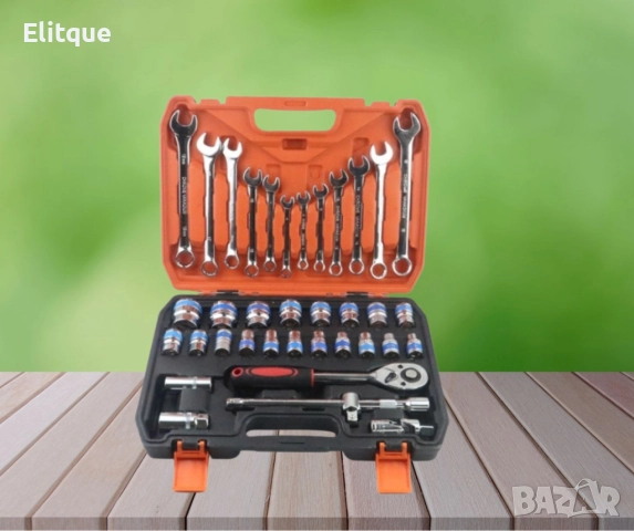 Комплект тръбни ключове и ключове с фиксиран пръстен, Мултифункционални, 37 части, снимка 4 - Ключове - 52684535