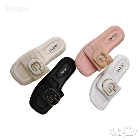 Стилни дамски ежедневни чехли с акцент отпред, снимка 8 - Чехли - 52879818