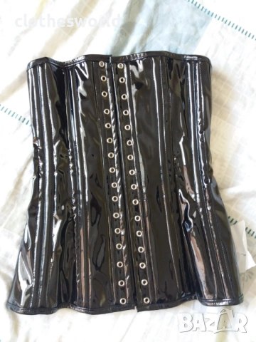 Лачен корсет с двойни метални банели, снимка 8 - Корсети, бюстиета, топове - 47496062