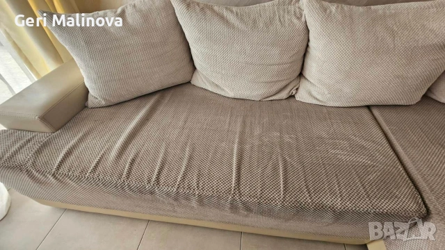 Разтегателен Диван 255х157 см бежов., снимка 4 - Дивани и мека мебел - 54220736