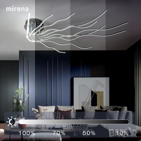 LED ЛЕД полилей за таван, димируемо, дължина 140 см, дистанционно 221, снимка 2 - Лампи за таван - 52122174