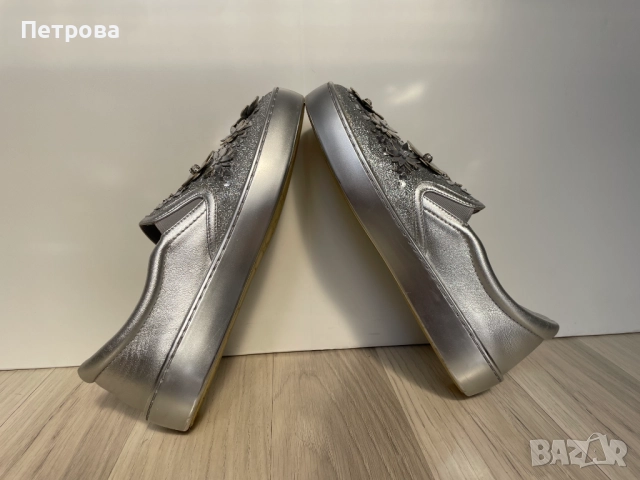 Сребърни кожени маратонки Dior 38 Оригинал, снимка 5 - Маратонки - 51831286