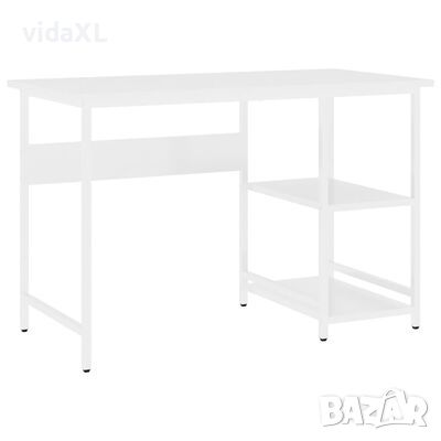 vidaXL Компютърно бюро, бяло, 105x55x72 см, МДФ и метал(SKU:20551