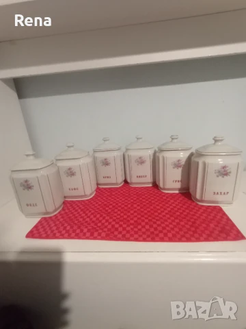 Стар порцеланов кухненски сервиз за подправки 