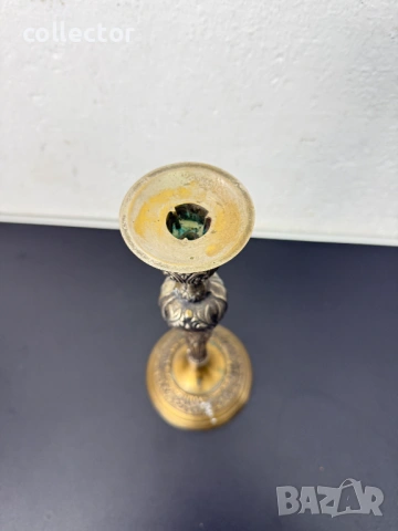 Богато орнаментиран бронзов свещник. №8119, снимка 6 - Колекции - 54291431