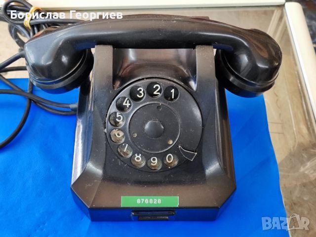 Стар български телефон бакелит, снимка 5 - Антикварни и старинни предмети - 46372230