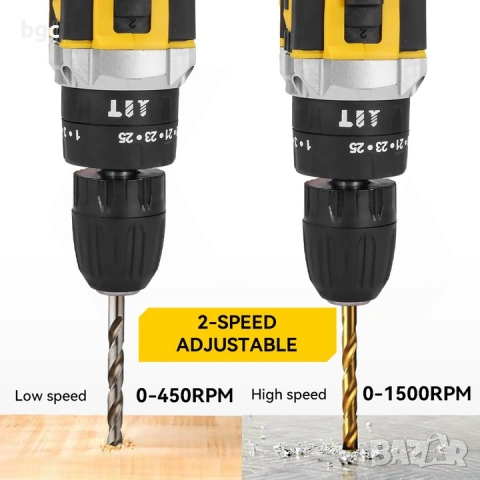 НОВА 18V 3-в-1 Ударна+Пробивна+Завиваща Бормашина с 2 Батерии, снимка 3 - Винтоверти - 53531894