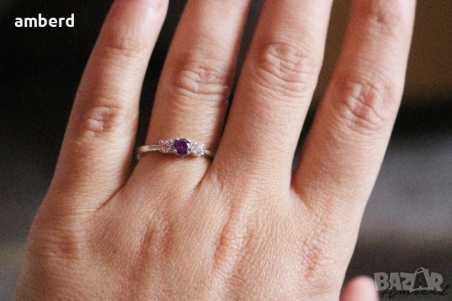 Нежен и елегантен сребърен пръстен - модел PLR033, снимка 7 - Пръстени - 53677405