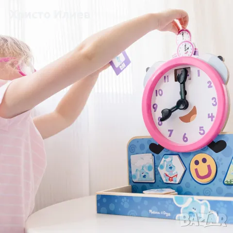 Дървен образователен часовник с магнитни карти Melissa and Doug Загадките на Блу, снимка 9 - Образователни игри - 49724069