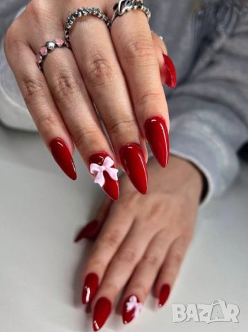 👑 💗Комплект Разкошни Press-on Изкуствени Нокти 24 броя 💋 КОД : nail987💗 👑 💋 ➡️ 😱Уникалниииии , снимка 1 - Продукти за маникюр - 45250485