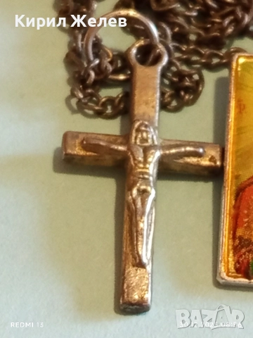 Сребърен синджир с три висулки Дева Мария,Ангелче, Разпятието 34164, снимка 2 - Колиета, медальони, синджири - 52933368