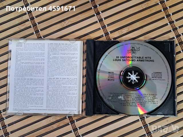 Louis Satchmo Armstrong – 20 Unforgettable Hits, снимка 2 - CD дискове - 51986592